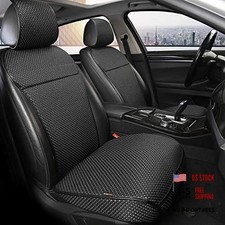 Luxury Breathable Car Seat Cover Fit Four Seasons, Universal Black Grey-2PCS