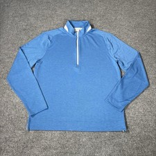 Johnnie O Performance 1/4 Zip Pullover Mens Medium Blue Heather Golf