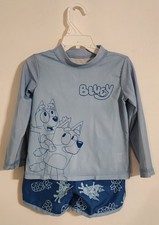 Disney's Bluey Toddlers Swimsuit Set Size 2T Color Blue Unisex