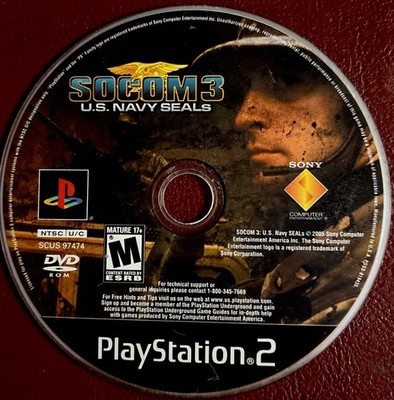 SOCOM 3: U.S. Navy SEALs (Sony PlayStation 2, 2005) Disc Only Tested