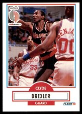 Clyde Drexler 1990-91 Fleer #154 Trail Blazers NBA READ FREE SHIP AutographDen