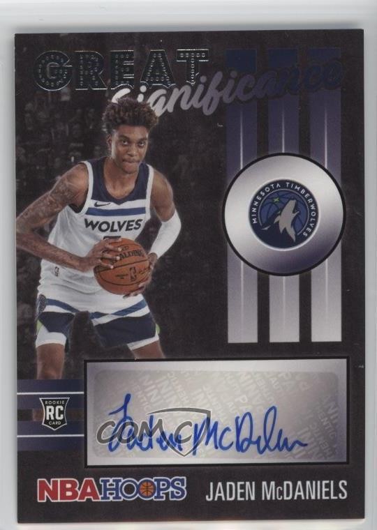 2020-21 Panini NBA Hoops Great SIGnificance Jaden McDaniels Rookie Auto RC 06mc
