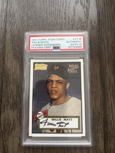Willie Mays #TT1R 2001 Topps Team Legends Autograph card