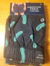 American Eagle Men's 4" Stretch Boxer Large BLACK w/ PICKLEs   