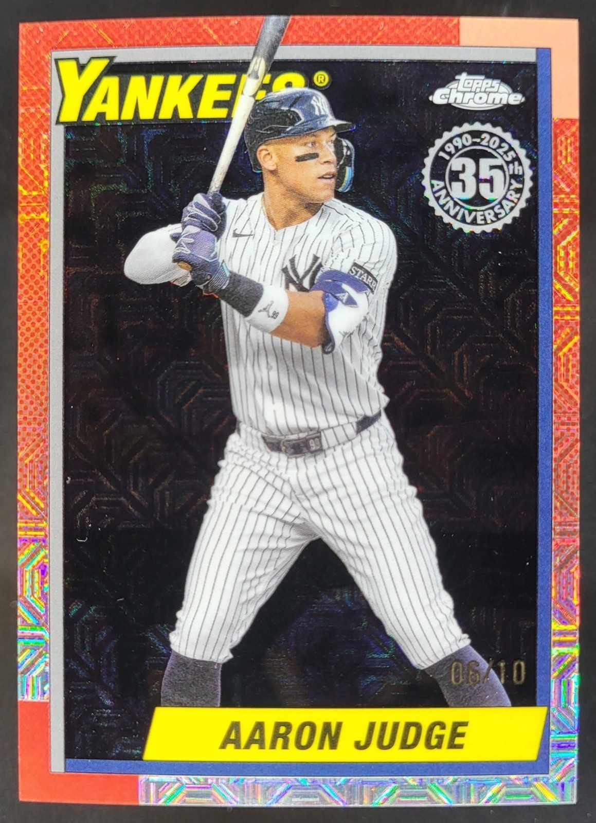 2025 Topps Update Aaron Judge Silver Pack 1990 Chrome Black Mojo /10 Yankees MS2