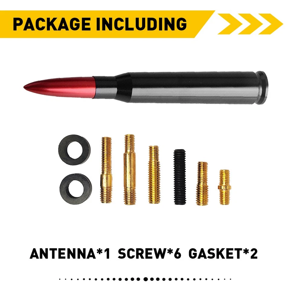 For Ford F150 50 Cal Bullet Red Antenna Gauge Heavy Machined CNC Billet Short - Image 3 of 4