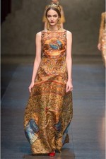 Women Dolce & Gabbana Dress Brown Silk 32 / XXS /