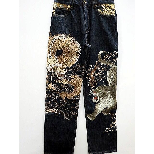 Karakuri Tamashii Denim Jeans Japanese Dragon Tiger Indigo NEW