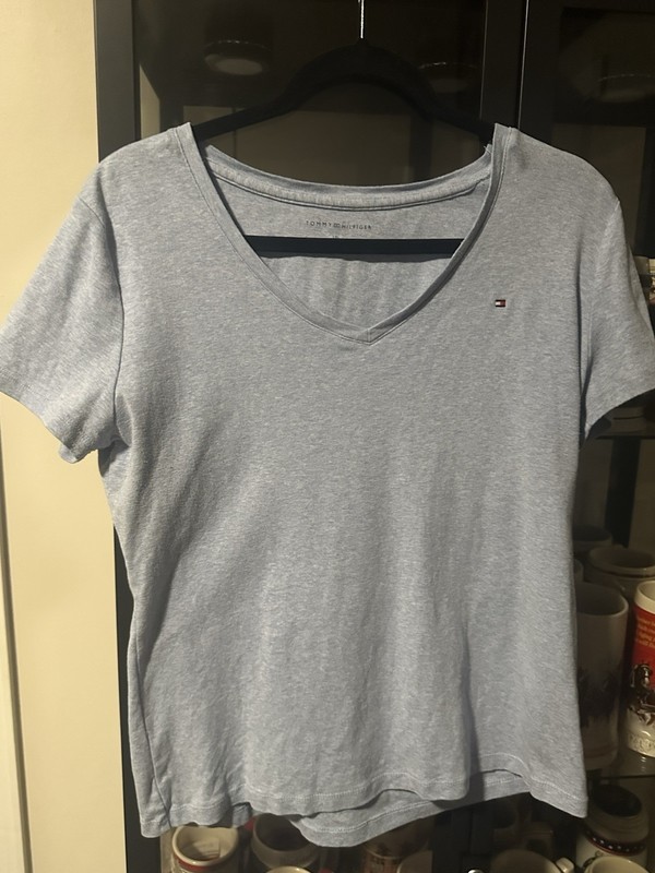 Tommy Hilfiger women short sleeve t-shirt powder blue size Large