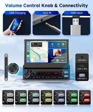 Autoradio 1 Din DAB Wireless CarPlay Android Auto 7 Pollici Retrattile Multimedi - Miniatura 4