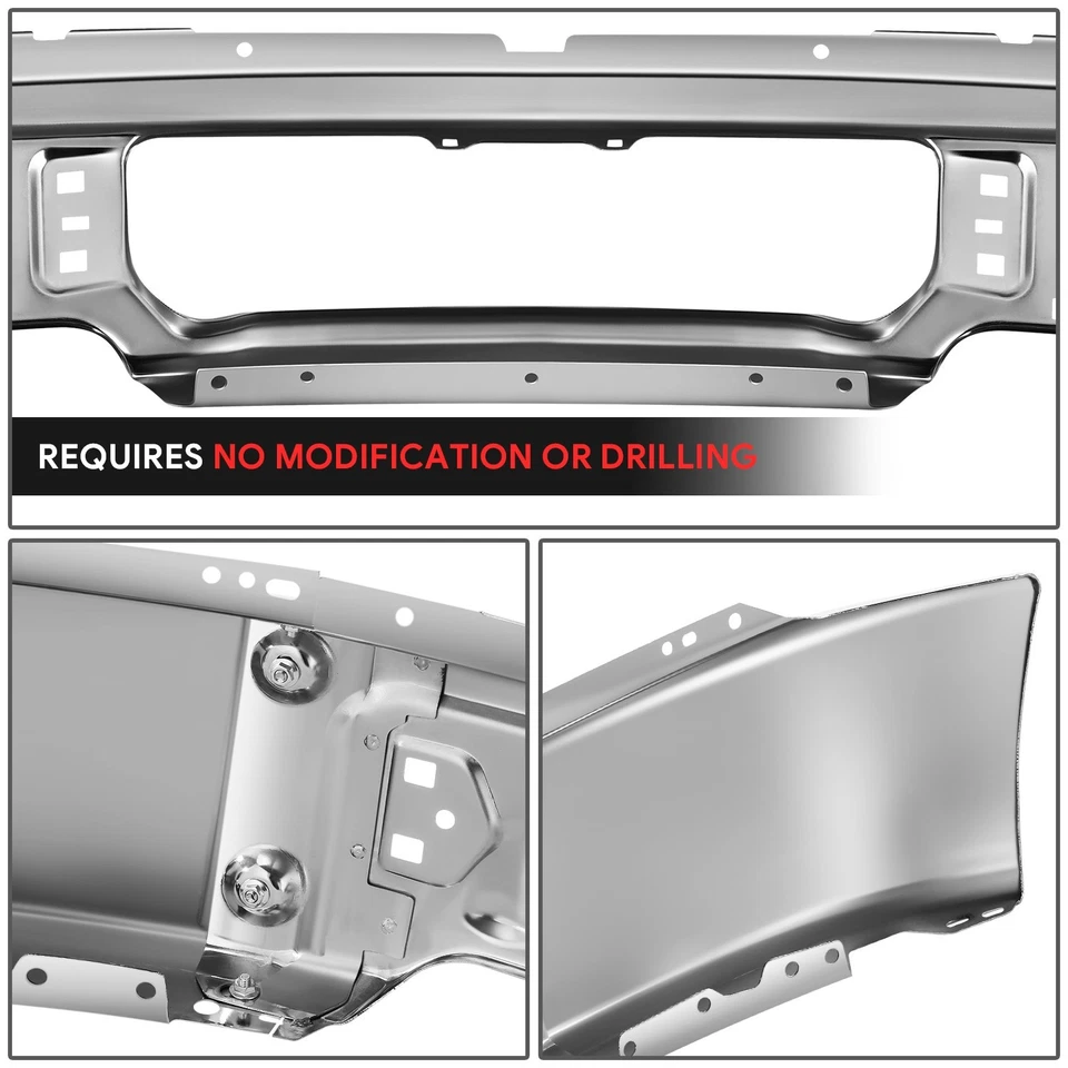 Chrome Front Steel Bumper Face Bar w/o Fog Light Hole for 2009-2014 Ford F-150 - Image 4 of 4