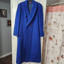 Alorna Forstmann Womens 75% Wool Coat Super Fina Royal Blue USA Made Sz L