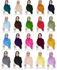 Chiffon Hijab Head Scarf Shawl Wrap Premium Lightweight for Muslim Women