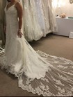 Morilee 2883 white lace embelished wedding dress with diamante detailing New
