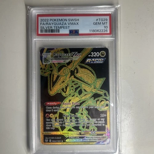 PSA 10 Rayquaza Vmax TG29/TG30 Pokemon Silver Tempest Holo Full Art Graded Card