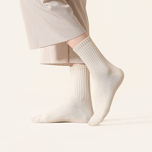 Women Crew Socks Cotton Dress Socks Ankle Neutral Casual 5-9 6 Neutral Color - Picture 5 of 7