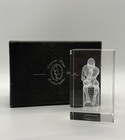 Rodin's Thinker 3D Laser Etched Crystal Glass Ornament | Crystal Clear Collectab