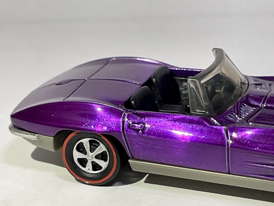 定制火柴盒 1963 雪佛兰 CORVETTE SPECTRAFLAME 紫色红线轮 — 第 3/4 张图片