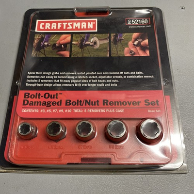 #ad Craftsman Bolt Out Damaged Bolt Nut Remover Extractor Set Made in USA $23.97
