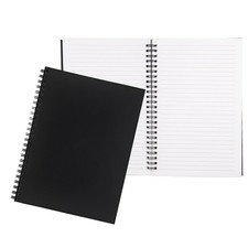 2 Pack College Ruled Notebook, Soft Black Cover Spiral Notebook, Memo Notepad...