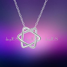 Designer Inspired 925Sterling Silver Classic 20mm Star of David Pendant Necklace