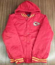 Kansas City Chiefs Adult NFL Ultra Game Satin Bomber Hooded Jacket Red - Size M