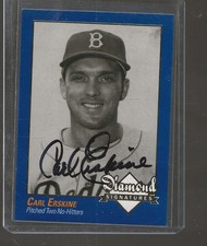 Carl Erskine 2006 Diamond Signatures IP Auto ON CARD Autograph  BROOKLYN DODGERS