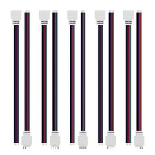 5 Pairs 4pin JST SM LED Strip Connectors, 15cm 22AWG Male and Female Wire Con...