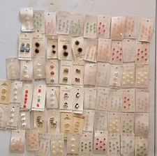 65 Cards of Vintage Children Buttons Jhb ~Boutique Doll Buttons Hand Painted 