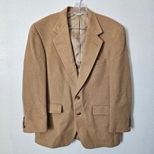 Meeting Street Mens 40R 100 Camel Hair Blazer Sport Coat Tan Made in USA Vtg