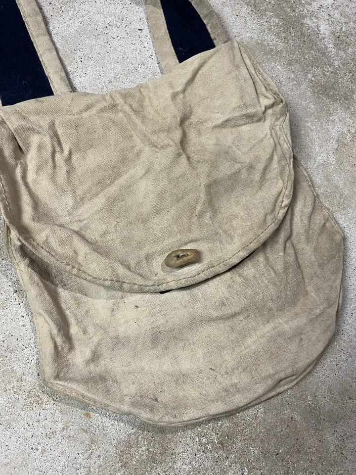 Vintage Canvas Shoulder Bag 30s 40s Carrier Satchel Messenger Newspaper Small US - Image 3 of 4
