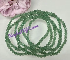 Wholesale Lot 6 Pcs Natural 4mm Faceted Aventurine 7.5” Crystal Stretch Bracelet