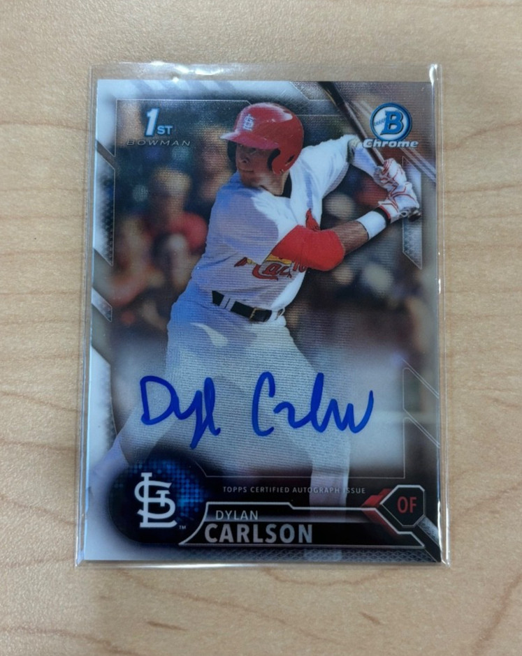 1st 2016 Bowman Chrome Draft CDA-DC AUTO DYLAN CARLSON Rookie Card