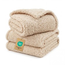 Calming Pet Blanket - Fluffy Fleece Sherpa Throw for Dogs Cats - Small 23"x16"