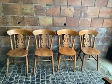 4x Used Fiddle Back Farmhouse Chairs