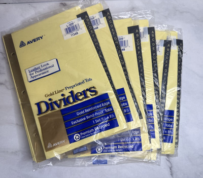 AVERY GOLD LINE INSERTABLE TAB DIVIDERS  BRAND NEW Sealed Package 6