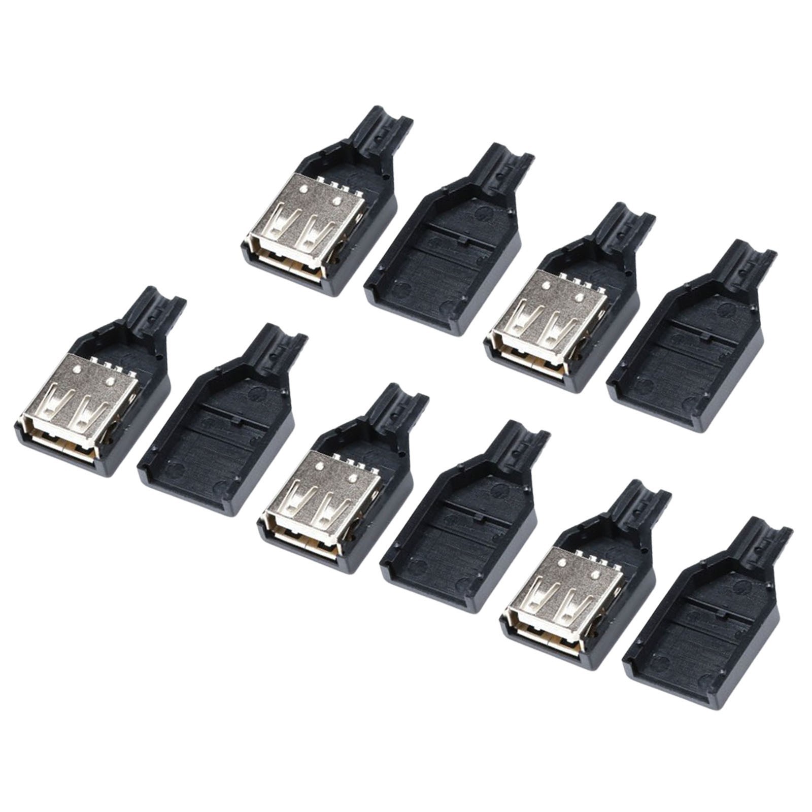 Versatile USB Connector 5Pcs Type A 4P 5V Mobile Charger with Black Cap