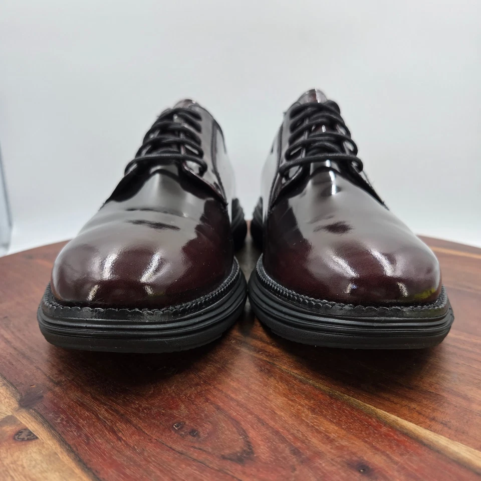 Zapato Cole Haan Original Grand Ultra Hombre 9.5 Negro Borgoña Charol Oxford Foto 2 de 4