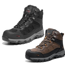NORTIV 8 Men Wide Size Safety Steel Toe Shoes Work Boots Industrial Work Boots