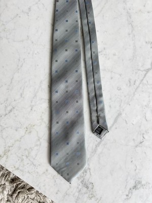 Il Conte Max Gray NeckTie Tie Silk Made In Italy Designer Luxury Modern Pattern
