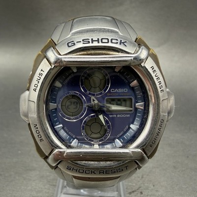 Casio G-Shock G-511 Watch Men 45mm Blue Dial Silver Alarm Chrono READ!! New Batt