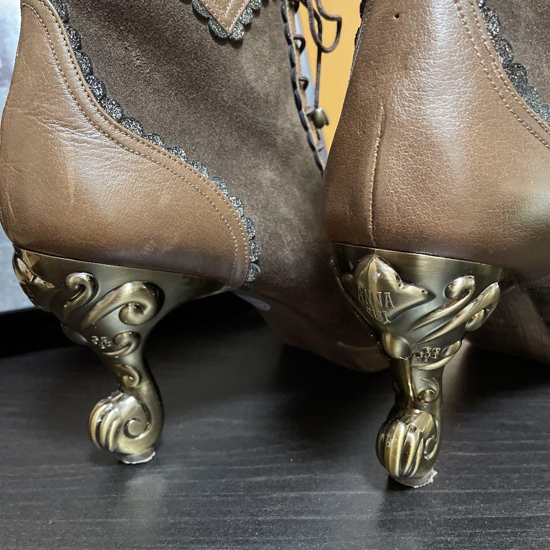 ANNA SUI Cat-foot heel bootie size 24.5cm From Japan | eBay