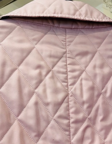 BURBERRY London Diamond Quilted Snap Jacket Pink Nova Check Lining Women’s Sz L - Picture 14 of 19