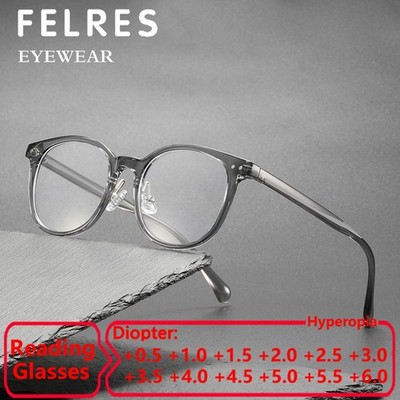 Men Women Oval Blue Light Blocking Reading Glasses Clear Lens Presbyopic Glasses