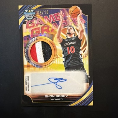 Shon Abaev 2025-26 Bowman U University Best Game Graphs Patch Auto Black /10