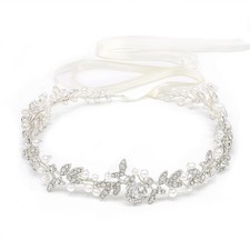 Bridal Headbands Crystal Pearl Hair Vines Bohemian Style Wedding Headpieces F...