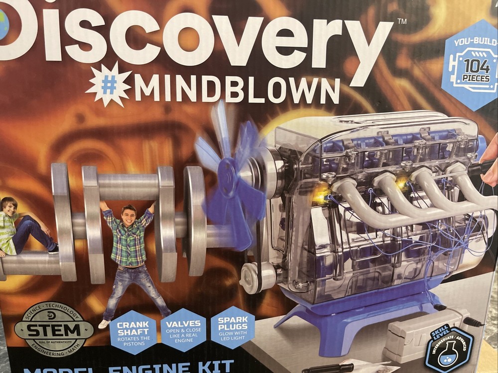 Discovery Mindblown DIY Model Engine Kit with Moving Motor Parts  