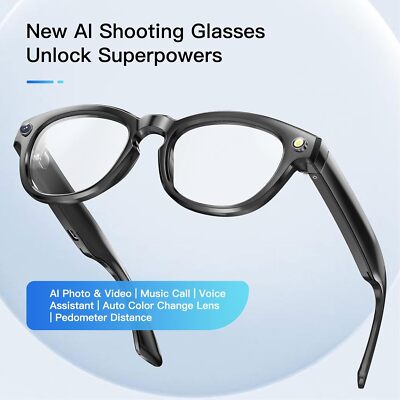 Smart AI Glasses Bluetooth Call Audio Speaker Headset Video Recording Sunglasses