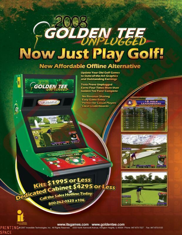 GOLDEN TEE Wall Poster Vintage Retro Promo Video Game A - POSTER