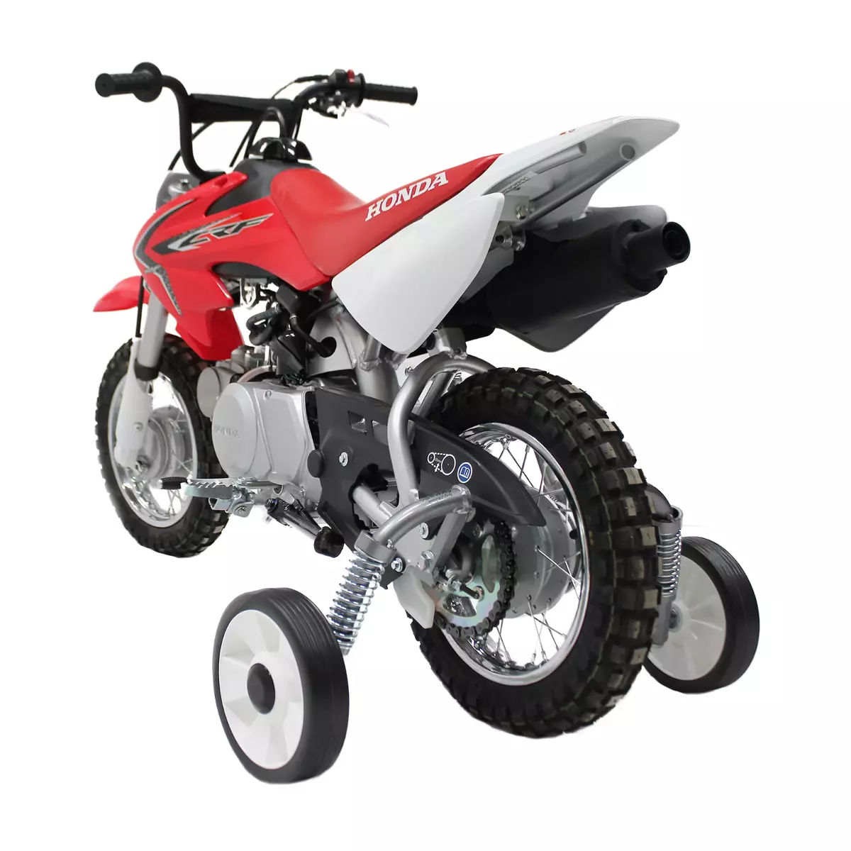 Mini Moto Honda CRF50F rear mounted training wheels kit replace Stutterbump